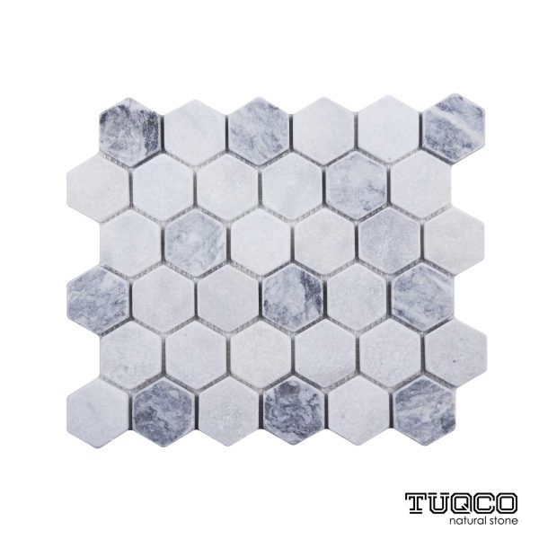 2″ Hexagon Carrara – Gümüş Eskitme